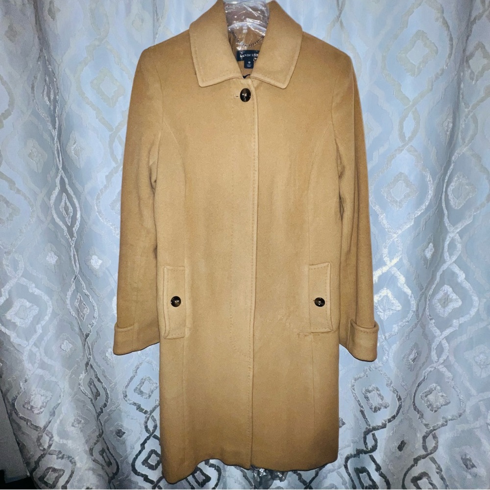 Lands' End Women's Vicuna Luxe Car Coat - Wool Size 10 - Scarf Included